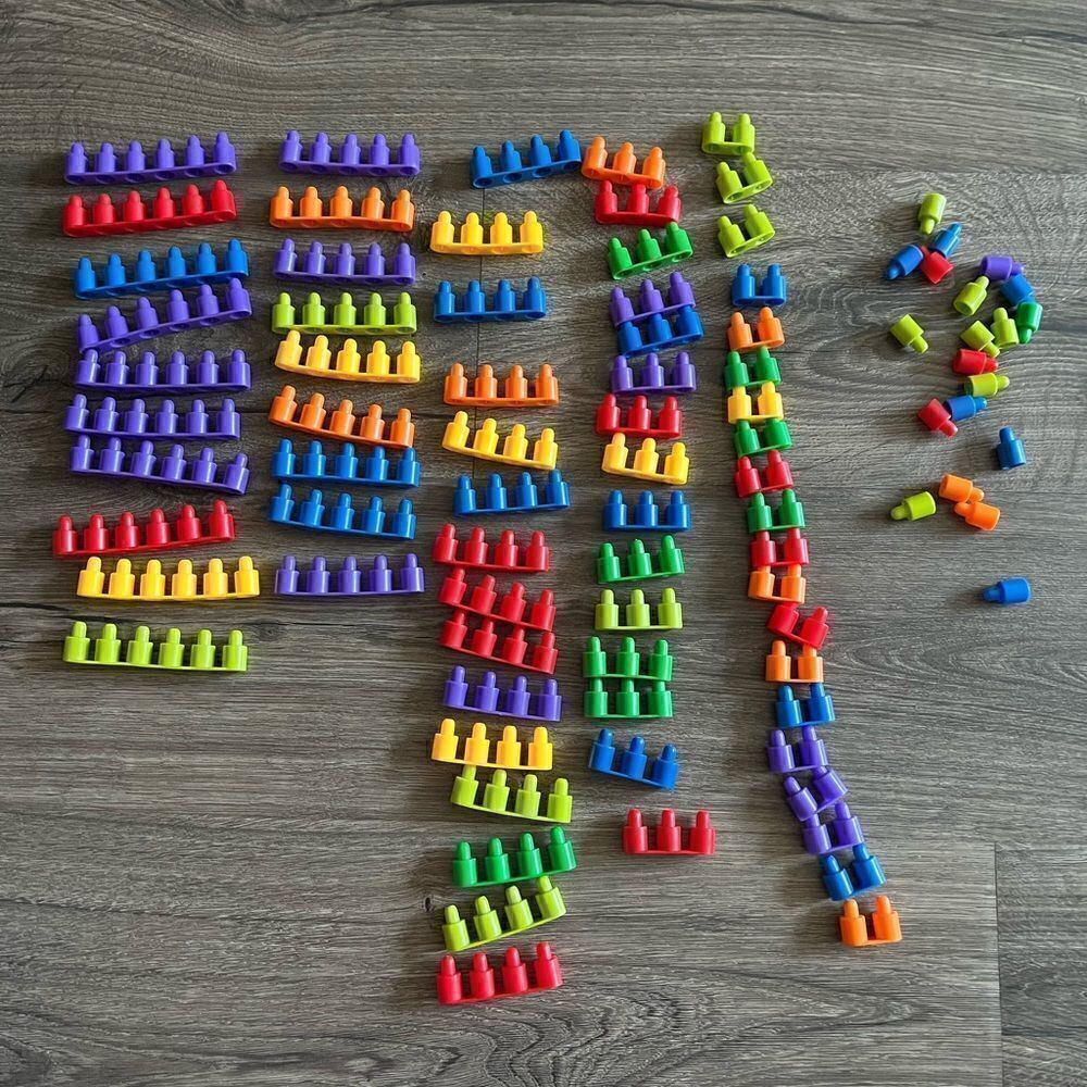 Aswadh Interconnecting Stacking Blocks Building Set for Kids Montessori 89 pcs